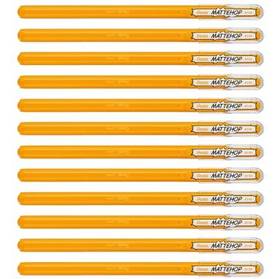 Pentel Mattehop 1.0mm Gel Roller Yellow/Orange Pack of 12 Pentel Mattehop 1.0mm Gel Roller Yellow/Orange Pack of 12