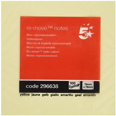 5 Star ft510284225 – Notepad 100 Sheets 76 x 76 mm Yellow 5 Star ft510284225 – Notepad 100 Sheets 76 x 76 mm Yellow