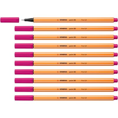 STABILO point 88 Fineliner Pack of 10 Pink STABILO point 88 Fineliner Pack of 10 Pink