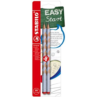 STABILO Ergonomic Graphite Pencil EASYgraph Pastel Right-Handed Pack of 2 Pastel Blue HB STABILO Ergonomic Graphite Pencil EASYgraph Pastel Right-Handed Pack of 2 Pastel Blue HB