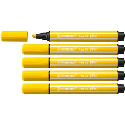 STABILO Pen 68 MAX Felt Pen - Yellow - 5 pcs STABILO Pen 68 MAX Felt Pen - Yellow - 5 pcs