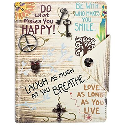 ARPAN A5 Executive Personal Organiser Notebook, Ruled Pages, Padded PU Leather Cover, Stud Button Closure, Ring Binder with Card Pockets, Cream Paper (Inspirational Slogans) ARPAN A5 Executive Personal Organiser Notebook, Ruled Pages, Padded PU Leather Cover, Stud Button Closure, Ring Binder with Card Pockets, Cream Paper (Inspirational Slogans)