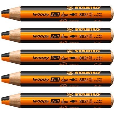 STABILO Woody 3 in 1 Duo - Colored Pencils Set - 5 pcs STABILO Woody 3 in 1 Duo - Colored Pencils Set - 5 pcs