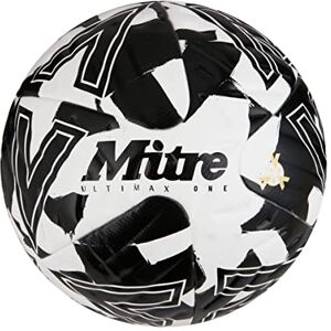 Mitre Ultimax One Football Hyperflow Grooves Match Ball, White/Black, 5 Mitre Ultimax One Football Hyperflow Grooves Match Ball, White/Black, 5