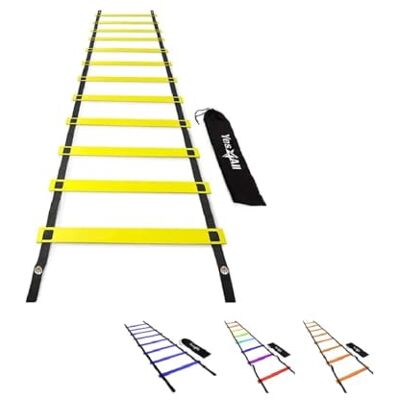 Yes4All Agility Ladder 8/12/20 Rungs, up to 7.6M, Football Ladder Training, Speed Training Equipment, Workout Ladder, Exercise Ladder for Soccer, Football, Rugby, Tennis, Basketball Practice Yes4All Agility Ladder 8/12/20 Rungs, up to 7.6M, Football Ladder Training, Speed Training Equipment, Workout Ladder, Exercise Ladder for Soccer, Football, Rugby, Tennis, Basketball Practice