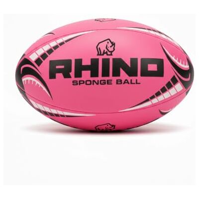 Rhino Sponge Rugby Ball Hot Pink Size 3 Rhino Sponge Rugby Ball Hot Pink Size 3