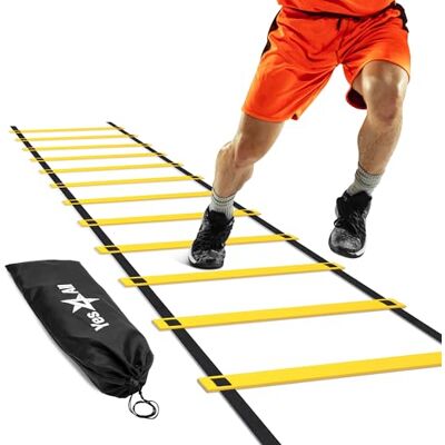 Yes4All Agility Ladder 8/12/20 Rungs, up to 7.6M, Football Ladder Training, Speed Training Equipment, Workout Ladder, Exercise Ladder for Soccer, Football, Rugby, Tennis, Basketball Practice Yes4All Agility Ladder 8/12/20 Rungs, up to 7.6M, Football Ladder Training, Speed Training Equipment, Workout Ladder, Exercise Ladder for Soccer, Football, Rugby, Tennis, Basketball Practice