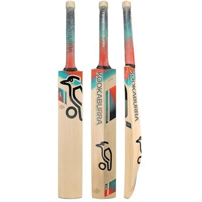 Kookaburra Aura Pro Cricket Bat, Short Handle, Coral/Blue Kookaburra Aura Pro Cricket Bat, Short Handle, Coral/Blue