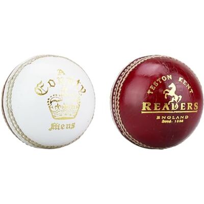 Readers County Crown Cricket Ball 5.5oz, Red/White, Mens Readers County Crown Cricket Ball 5.5oz, Red/White, Mens