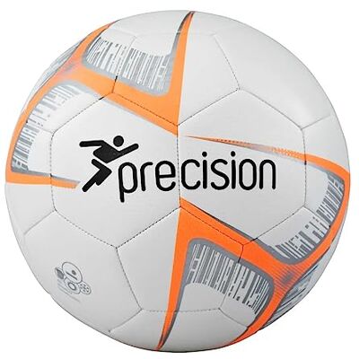 Precision Unisex-Youth 290 Fusion Lite Football, White/Orange, 290gms Precision Unisex-Youth 290 Fusion Lite Football, White/Orange, 290gms