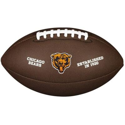 Wilson American Football NFL TEAM LOGO, Official Size, Blended Leather, Brown Wilson American Football NFL TEAM LOGO, Official Size, Blended Leather, Brown