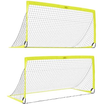 HOMCOM - Two Football Goal Nets - Yellow - Football Goal Nets HOMCOM - Two Football Goal Nets - Yellow - Football Goal Nets