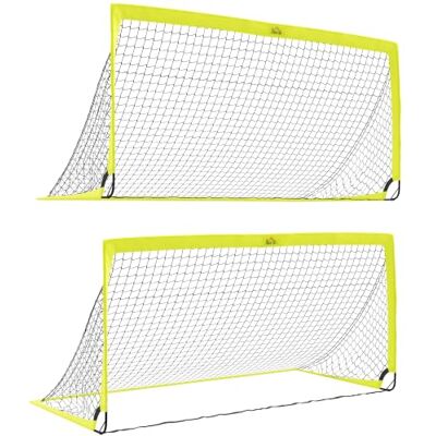 HOMCOM - Two Football Goal Nets - Yellow - Football Goal Nets HOMCOM - Two Football Goal Nets - Yellow - Football Goal Nets