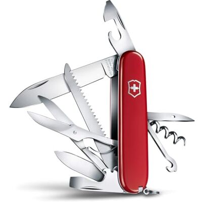 Victorinox Huntsman Swiss Army Knife, Medium, Multi Tool, Camping Knife, 15 Functions, Large Blade, Bottle Opener, Red Victorinox Huntsman Swiss Army Knife, Medium, Multi Tool, Camping Knife, 15 Functions, Large Blade, Bottle Opener, Red