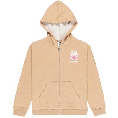 Roxy Fleece sweater SURF FEELING ZIPPED BRUSHED Girl's Brown 8 Roxy Fleece sweater SURF FEELING ZIPPED BRUSHED Girl's Brown 8