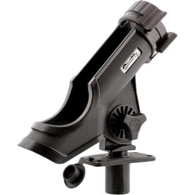 Scotty #231-BK Powerlock Black Rod Holder with #244 Flush Deck Mount Adjustable, 360 Degrees of Rotation, Durable Construction Scotty #231-BK Powerlock Black Rod Holder with #244 Flush Deck Mount Adjustable, 360 Degrees of Rotation, Durable Construction