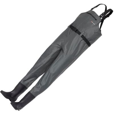 Abu Garcia Fishing Waders Durable Nylon Chest Waders with Waterproof Cleated PVC Boots, Inner Felt Sole, Cross-Lock Shoulder Straps & Water-Resistant Front Pocket for Anglers Dark Grey 46/47 Abu Garcia Fishing Waders Durable Nylon Chest Waders with Waterproof Cleated PVC Boots, Inner Felt Sole, Cross-Lock Shoulder Straps & Water-Resistant Front Pocket for Anglers Dark Grey 46/47