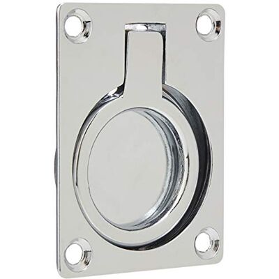 Plastimo FLUSH RING PULL CHROMED BRASS 64X48X6MM Plastimo FLUSH RING PULL CHROMED BRASS 64X48X6MM