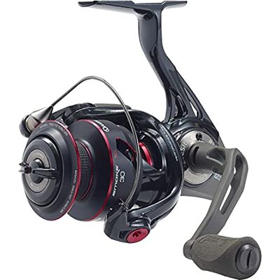 Quantum Smoke Spinning Fishing Reel, Size 30 Reel, Changeable Right- or Left-Hand Retrieve, Continuous Anti-Reverse Clutch with NiTi Indestructible Bail, SCR Alloy Frame, Black Quantum Smoke Spinning Fishing Reel, Size 30 Reel, Changeable Right- or Left-Hand Retrieve, Continuous Anti-Reverse Clutch with NiTi Indestructible Bail, SCR Alloy Frame, Black