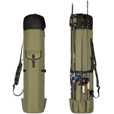 Wowelife Fishing Rod Carrier Bag, Fishing Reel Organizer Pole Storage Bag Upgraded for Fishing and Traveling, A Fishing Gift for Men, Father and Friends(Green) Wowelife Fishing Rod Carrier Bag, Fishing Reel Organizer Pole Storage Bag Upgraded for Fishing and Traveling, A Fishing Gift for Men, Father and Friends(Green)