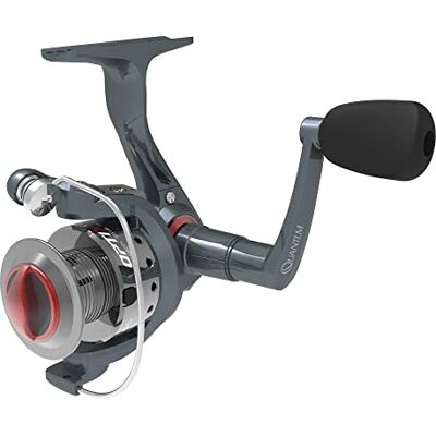 Quantum Optix Spinning Fishing Reel, Size 10 Reel, Changeable Right- or Left-Hand Retrieve, Aluminum Spool, Stainless Steel Bail Wire, 5.2:1 Gear Ratio, Silver, Clam Packaging Quantum Optix Spinning Fishing Reel, Size 10 Reel, Changeable Right- or Left-Hand Retrieve, Aluminum Spool, Stainless Steel Bail Wire, 5.2:1 Gear Ratio, Silver, Clam Packaging