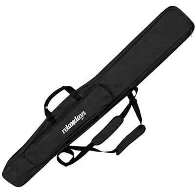 Relaxdays rod bag, 150 cm, for 3 rods, 5 compartments, padded, large, 1200D Oxford, black Relaxdays rod bag, 150 cm, for 3 rods, 5 compartments, padded, large, 1200D Oxford, black