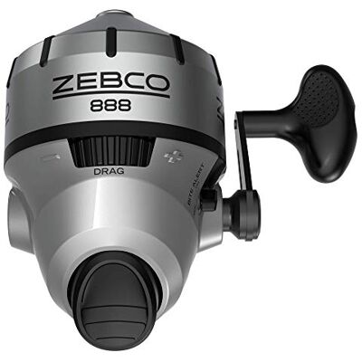 Zebco 888 Spincast Fishing Reel,3 Bearings (2+Clutch), Instant Anti-Reverse, Smooth Dial-Adjustable Drag, Stainless Steel Cover, Powerful All-Metal Gears, Pre-Spooled with Line,Silver,80 cm Zebco 888 Spincast Fishing Reel,3 Bearings (2+Clutch), Instant Anti-Reverse, Smooth Dial-Adjustable Drag, Stainless Steel Cover, Powerful All-Metal Gears, Pre-Spooled with Line,Silver,80 cm