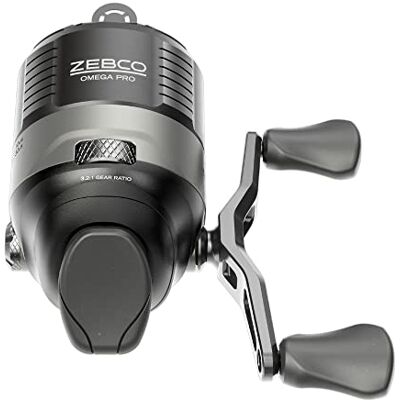 Zebco Omega Pro Spincast Fishing Reel, Size 30 Reel, Dual Ceramic Pick-up Pins, Solid-Brass Pinion Gear, GlideLine ll Line Retrieval System, Pre-Spooled with 10-Pound Fishing Line, Braid Ready, Black Zebco Omega Pro Spincast Fishing Reel, Size 30 Reel, Dual Ceramic Pick-up Pins, Solid-Brass Pinion Gear, GlideLine ll Line Retrieval System, Pre-Spooled with 10-Pound Fishing Line, Braid Ready, Black