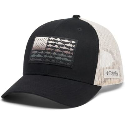 Columbia Unisex PFG Fish Flag Mesh Snap Back, Black/Dark Stone, One Size, Black/Dark Stone, One Size Columbia Unisex PFG Fish Flag Mesh Snap Back, Black/Dark Stone, One Size, Black/Dark Stone, One Size