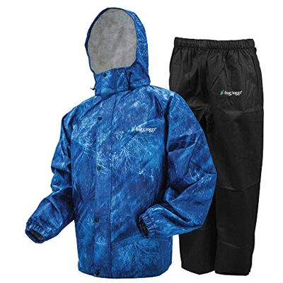 FROGG TOGGS Men's Standard Classic All-Sport Waterproof Breathable Rain Suit, Realtree Fishing Dark Blue, XX-Large FROGG TOGGS Men's Standard Classic All-Sport Waterproof Breathable Rain Suit, Realtree Fishing Dark Blue, XX-Large