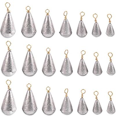 N\A 21 Pcs Fishing Sinkers Iron Weight Fish Casting Tool Set Tear Drop Style Sinkers Angler Tackle Accessory N\A 21 Pcs Fishing Sinkers Iron Weight Fish Casting Tool Set Tear Drop Style Sinkers Angler Tackle Accessory