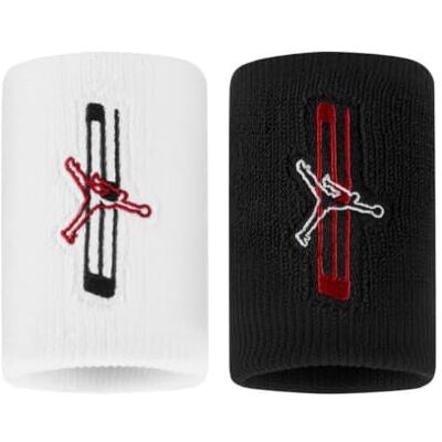 Nike Jordan Jumpman Wristbands 2-Pack Graphic – Basketball Sweatbands – Sports Wristbands for Training & Games, Black/White/Gym Red, One Size Nike Jordan Jumpman Wristbands 2-Pack Graphic – Basketball Sweatbands – Sports Wristbands for Training & Games, Black/White/Gym Red, One Size