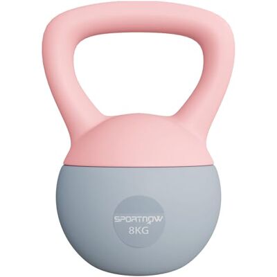 SPORTNOW Soft Kettlebell, 8kg Kettle Bell with Non-Slip Handle for Home Gym Weight Lifting and Strength Training, Pink and Grey SPORTNOW Soft Kettlebell, 8kg Kettle Bell with Non-Slip Handle for Home Gym Weight Lifting and Strength Training, Pink and Grey