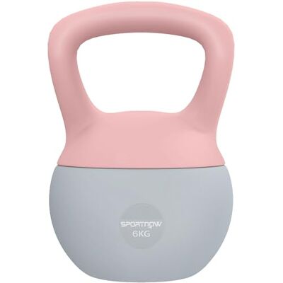 SPORTNOW Soft Kettlebell, 6kg Kettle Bell with Non-Slip Handle for Home Gym Weight Lifting and Strength Training, Pink and Grey SPORTNOW Soft Kettlebell, 6kg Kettle Bell with Non-Slip Handle for Home Gym Weight Lifting and Strength Training, Pink and Grey