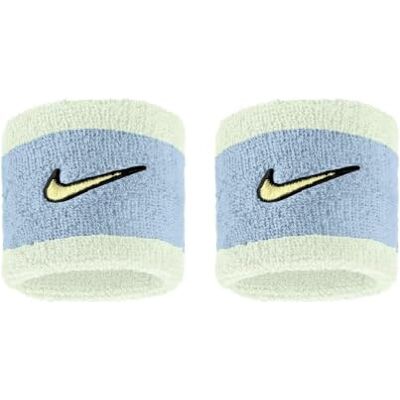 Nike Swoosh Classic Wristbands 2-Pack Sweatbands Tennis Fitness Running Wristbands Sports, Cobalt Bliss/Volt Tint/Soft Yellow, One Size Nike Swoosh Classic Wristbands 2-Pack Sweatbands Tennis Fitness Running Wristbands Sports, Cobalt Bliss/Volt Tint/Soft Yellow, One Size