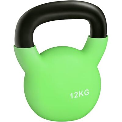 HOMCOM Kettlebell 12kg Kettle Bell with Non-Slip Handle for Home Gym, Green HOMCOM Kettlebell 12kg Kettle Bell with Non-Slip Handle for Home Gym, Green