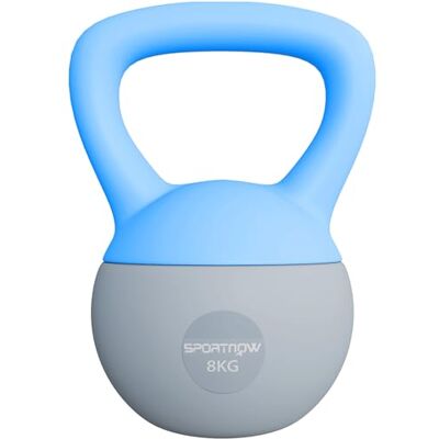 SPORTNOW Soft Kettlebell, 8kg Kettle Bell with Non-Slip Handle for Home Gym Weight Lifting and Strength Training, Light Blue and Grey SPORTNOW Soft Kettlebell, 8kg Kettle Bell with Non-Slip Handle for Home Gym Weight Lifting and Strength Training, Light Blue and Grey