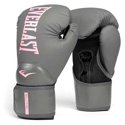 Everlast Unisex Elite Training Gloves Grey/Pink 12oz Everlast Unisex Elite Training Gloves Grey/Pink 12oz