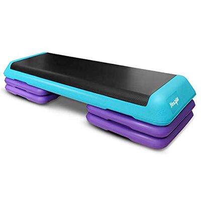 Yes4All NXP1 Adjustable Aerobic Step Platform with 4 Risers – Exercise Step Platform/Aerobic Stepper (Teal/Purple) Yes4All NXP1 Adjustable Aerobic Step Platform with 4 Risers – Exercise Step Platform/Aerobic Stepper (Teal/Purple)