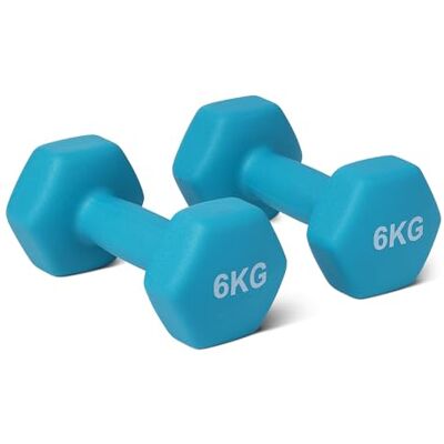 Amazon Basics Neoprene Dumbbell Weights Set, Pair of 6 kg Amazon Basics Neoprene Dumbbell Weights Set, Pair of 6 kg