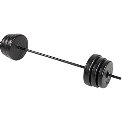 Signature Fitness 100-Pound Standard Weight Plate Set Including 2x 10LB, 2x 15LB and 2x 25LB Plates, With or Without Barbell Signature Fitness 100-Pound Standard Weight Plate Set Including 2x 10LB, 2x 15LB and 2x 25LB Plates, With or Without Barbell