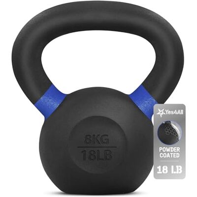 Yes4All WTGA Powder Coated Kettlebell Weight, 8 kg, Dark Blue Yes4All WTGA Powder Coated Kettlebell Weight, 8 kg, Dark Blue