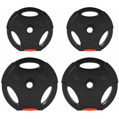 SPORTNOW 1" Weight Plates Set for Home Gym, 2 x 10kg, 2 x 5kg Polypropylene Coated Barbell & Dumbbell Discs 1 Inch Standard Hole, Weight Lifting Strength Training SPORTNOW 1" Weight Plates Set for Home Gym, 2 x 10kg, 2 x 5kg Polypropylene Coated Barbell & Dumbbell Discs 1 Inch Standard Hole, Weight Lifting Strength Training