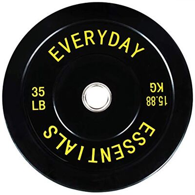 Everyday Essentials Color Coded Olympic Bumper Plate Weight Plate w Steel Hub Everyday Essentials Color Coded Olympic Bumper Plate Weight Plate w Steel Hub