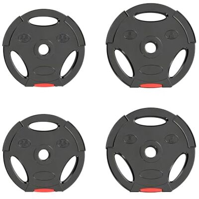 SPORTNOW 1" Weight Plates Set for Home Gym, 2 x 5kg, 2 x 2.5kg Polypropylene Coated Barbell & Dumbbell Discs 1 Inch Standard Hole, Weight Lifting Strength Training SPORTNOW 1" Weight Plates Set for Home Gym, 2 x 5kg, 2 x 2.5kg Polypropylene Coated Barbell & Dumbbell Discs 1 Inch Standard Hole, Weight Lifting Strength Training
