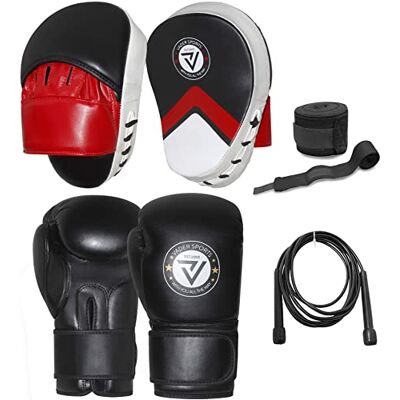 VADER SPORTS EST.2001 WITH YOU ALL THE WAY Boxing sparing 100% Leather curved punching pads pair and bag gloves rex leather + FREE hand wraps & skipping rope VADER SPORTS EST.2001 WITH YOU ALL THE WAY Boxing sparing 100% Leather curved punching pads pair and bag gloves rex leather + FREE hand wraps & skipping rope