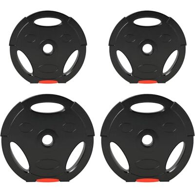 SPORTNOW Weight Plates Set, Barbell Plates Disc with 1" Holes, for Home Gym, Weight Lifting Strength Training, 2 x 10kg, 2 x 5kg, Black SPORTNOW Weight Plates Set, Barbell Plates Disc with 1" Holes, for Home Gym, Weight Lifting Strength Training, 2 x 10kg, 2 x 5kg, Black