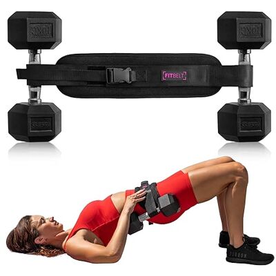 FitBelt Exercise Hip Thrust Belt Glute Trainer for Home Workouts with Extra Padding Fully Adjustable Hip Thrust Belt for Dumbbells Booty Builder, Glute Workout Equipment FitBelt Exercise Hip Thrust Belt Glute Trainer for Home Workouts with Extra Padding Fully Adjustable Hip Thrust Belt for Dumbbells Booty Builder, Glute Workout Equipment