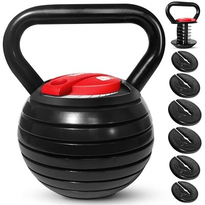 Yes4All JX7N Adjustable Kettlebell, Cast Iron Kettle Bell, Kettlebells Weight Set 18kg, D Lime 12 Rings Yes4All JX7N Adjustable Kettlebell, Cast Iron Kettle Bell, Kettlebells Weight Set 18kg, D Lime 12 Rings