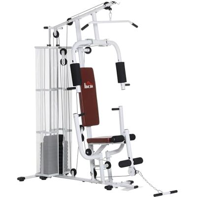 HOMCOM White Multifunction Home Gym - Weight Training Station HOMCOM White Multifunction Home Gym - Weight Training Station